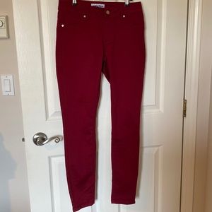 NYGARD pull-on skinny pants. Burgandy, size 8.